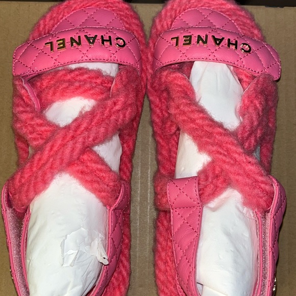 Authentic Chanel Cord Strings Lambskin sandals size 35 - Picture 12 of 12